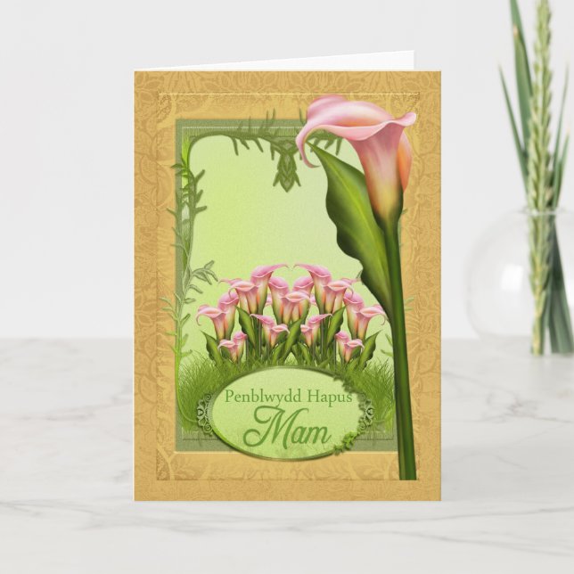 Penblwydd Hapus Mam - Happy Birthday Mam In Welsh Card (Front)