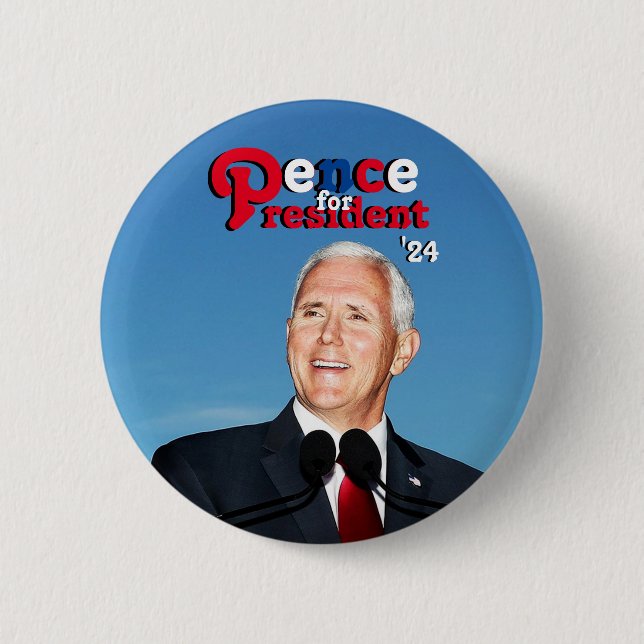Pence for President '24 6 Cm Round Badge (Front)