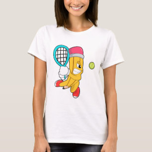 Pencil at Tennis with Tennis racket T-Shirt