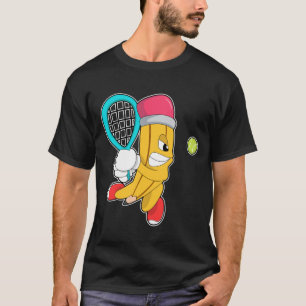 Pencil at Tennis with Tennis racket T-Shirt