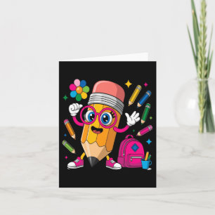 Pencil Character Learn Create Card