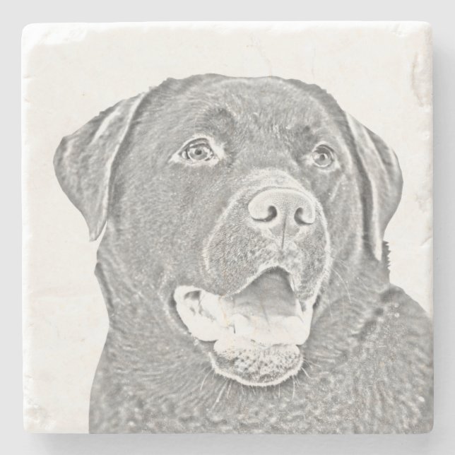 Pencil Chocolate Lab Marble Coaster (Front)