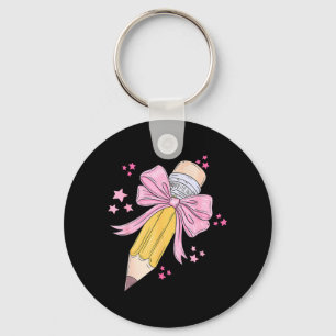 Pencil Coquette Bow Teacher Appreciation Back to Key Ring