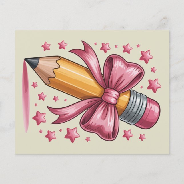 Pencil Coquette Bow Teacher Appreciation School Flyer (Front)