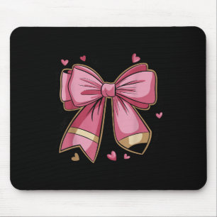 Pencil Coquette Bow Test Day Teacher Motivational Mouse Pad