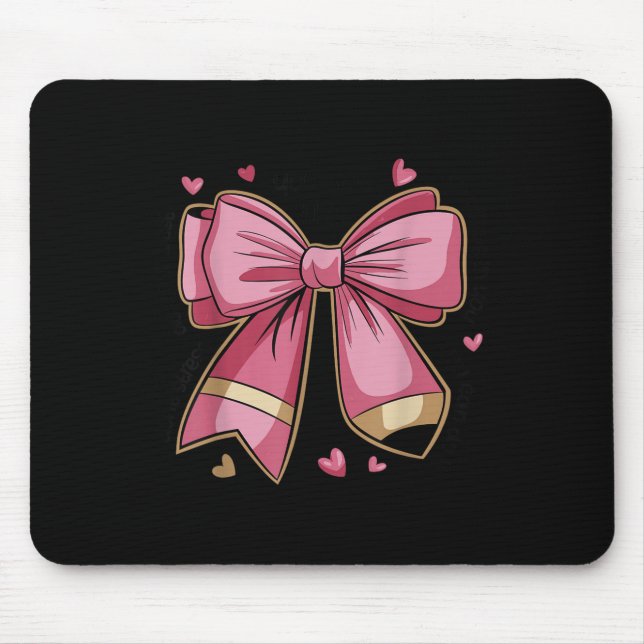Pencil Coquette Bow Test Day Teacher Motivational  Mouse Pad (Front)