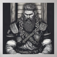 Pencil Drawing of a Viking King