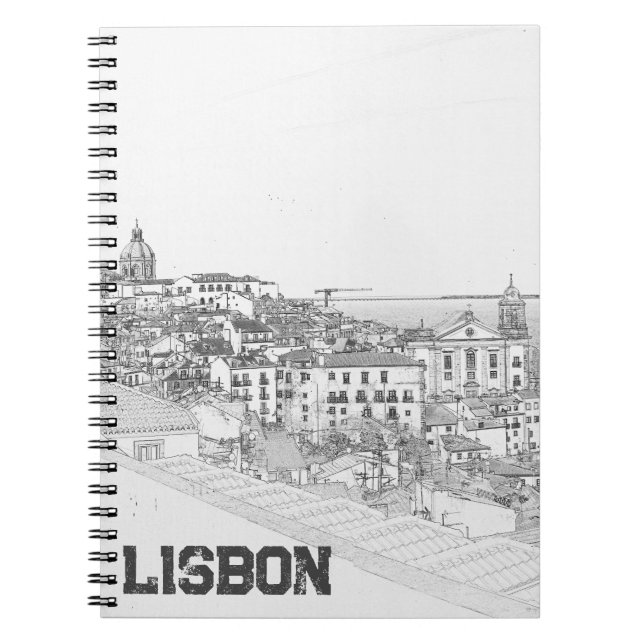 Pencil drawing of Alfama district in Lisbon Notebook (Front)