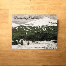 Pencil Drawing Of Breckenridge, CO Postcard