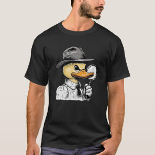 Pencil-Drawn Duck Detective in White Shirt