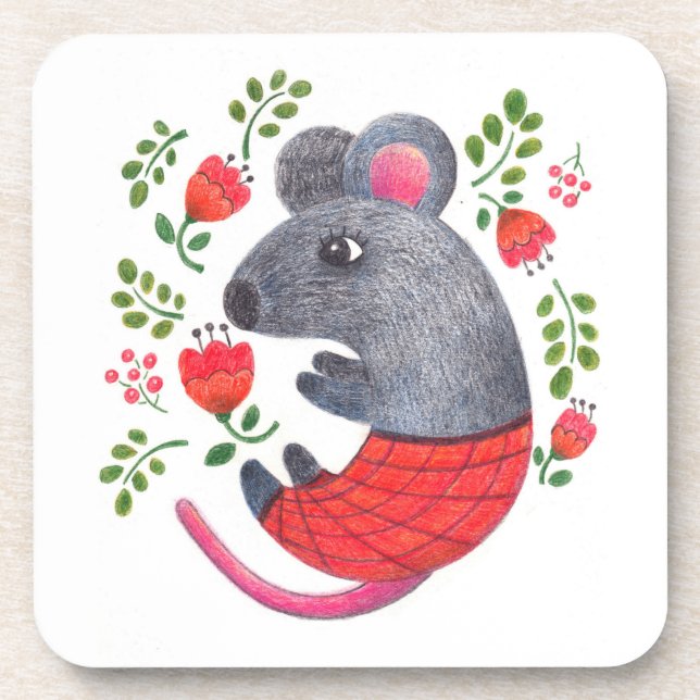 Pencil drawn mouse coaster (Front)