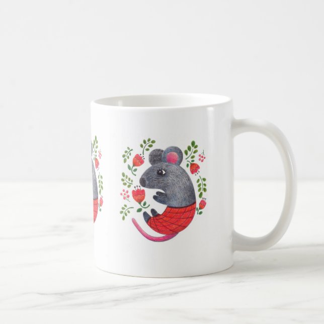 Pencil drawn mouse coffee mug (Right)