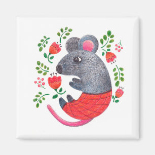 Pencil drawn mouse magnet