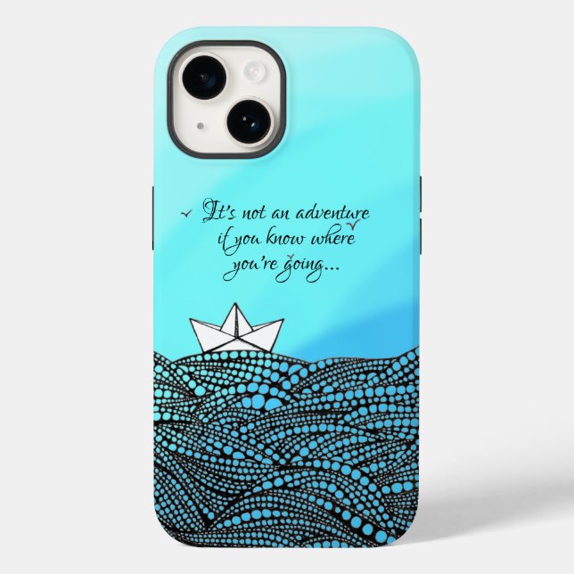 Pencil Drawn Paper boat | motivational quote Case-Mate iPhone Case (Back)