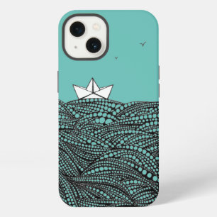 Pencil drawn Paper boat origami iPhone 13 Case