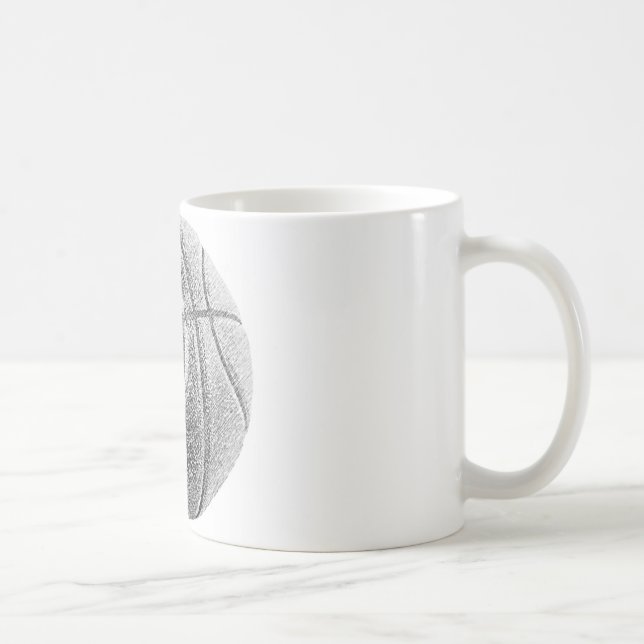 Pencil Effect Basketball Coffee Mug (Right)