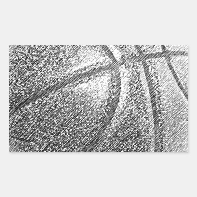 Pencil Effect Basketball Rectangular Sticker (Front)