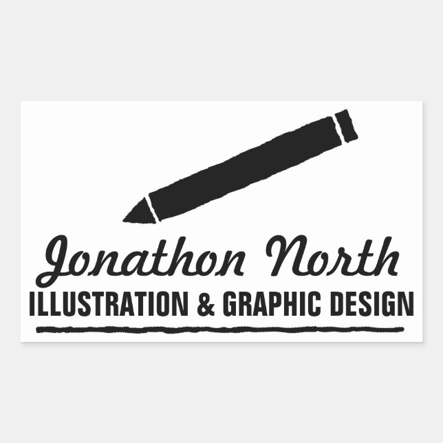 Pencil Graphic Design Black ID299 Rectangular Sticker (Front)