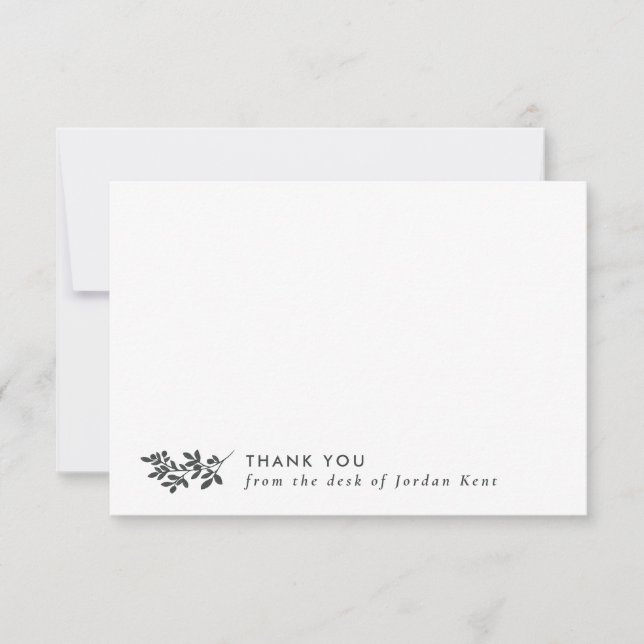 Pencil Grey Branch Thank You From the Desk Of (Front)