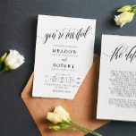 Pencil Grey Typography Informal 2 in 1 Wedding Invitation<br><div class="desc">Informal two in one wedding invitation with you're invited written in beautiful calligraphy across the white wedding invite. Add your wedding details to the back.</div>