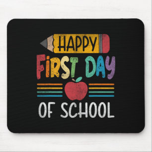 Pencil Happy First Day Of School Teacher Boys Girl Mouse Pad