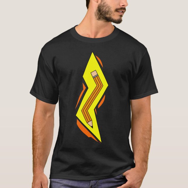Pencil Lightning Bolt T-Shirt (Front)