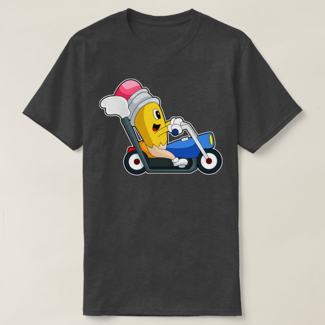 Pencil Motorcycle T-Shirt (Design Front)