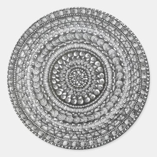 Pencil Original Art Mandala Design Classic Round Sticker