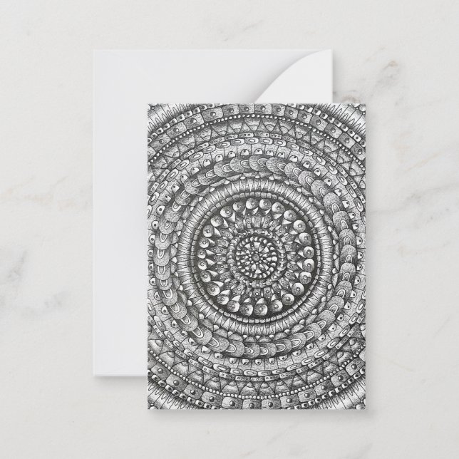 Pencil Original Art Mandala Design Postcard (Front)