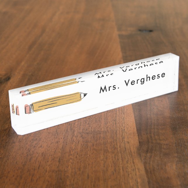 Pencil Personalised Nameplate (Side)