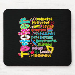 Pencil Preppy Teacher Dedicated Motivated Back To Mouse Pad