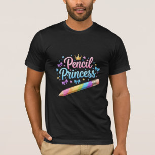 Pencil Princess Whimsical Rainbow Artist Art T-Shirt