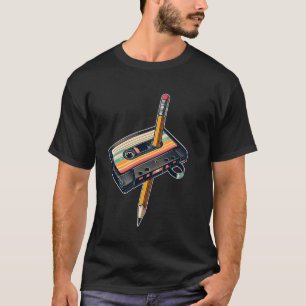 Pencil Rewind Cassette Old School Music Lovers Par T-Shirt