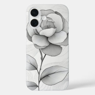Pencil Rose Sketch iPhone 16 Case
