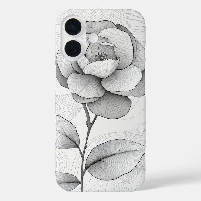 Pencil Rose Sketch Case-Mate iPhone Case (Back)