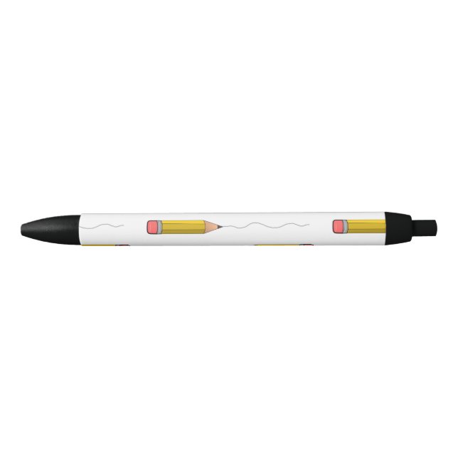 Pencil scrabble on white black ink pen (Front)