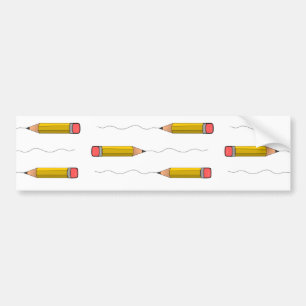 Pencil scrabble on white bumper sticker
