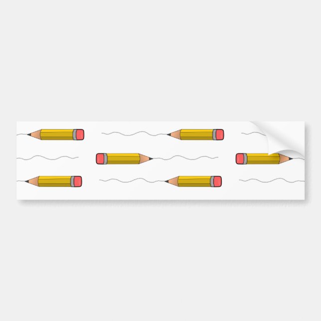 Pencil scrabble on white bumper sticker (Front)
