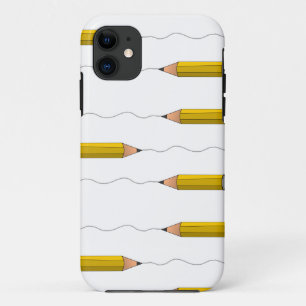 Pencil scrabble on white iPhone 11 case