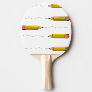 Pencil scrabble on white ping pong paddle