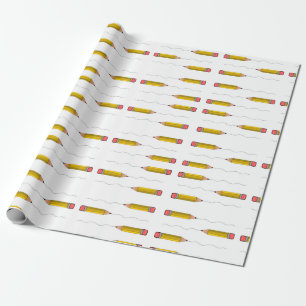 Pencil scrabble on white wrapping paper