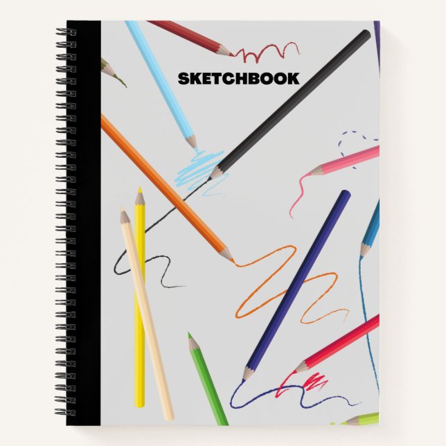 PENCIL SCRIBBLING DESIGN SKETCHBOOK   NOTEBOOK (Front)