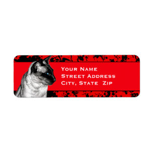 Pencil Siamese Return Address Label