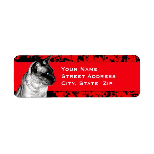 Pencil Siamese Return Address Label (Front)