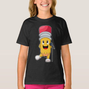 Pencil Singer Microphone Music T-Shirt