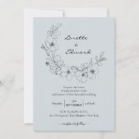 Pencil Sketch Floral Wreath | Minimalist Wedding