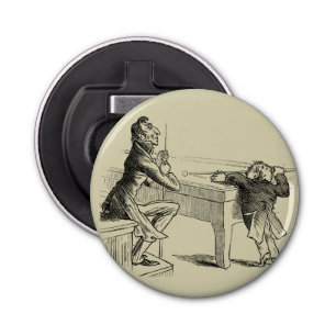 Pencil Sketch of Two Men Playing Pool Bottle Opener