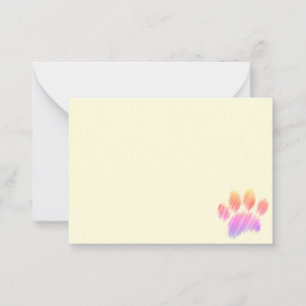 Pencil Sketched Colourful Dog Paw Digital Art Crea Card