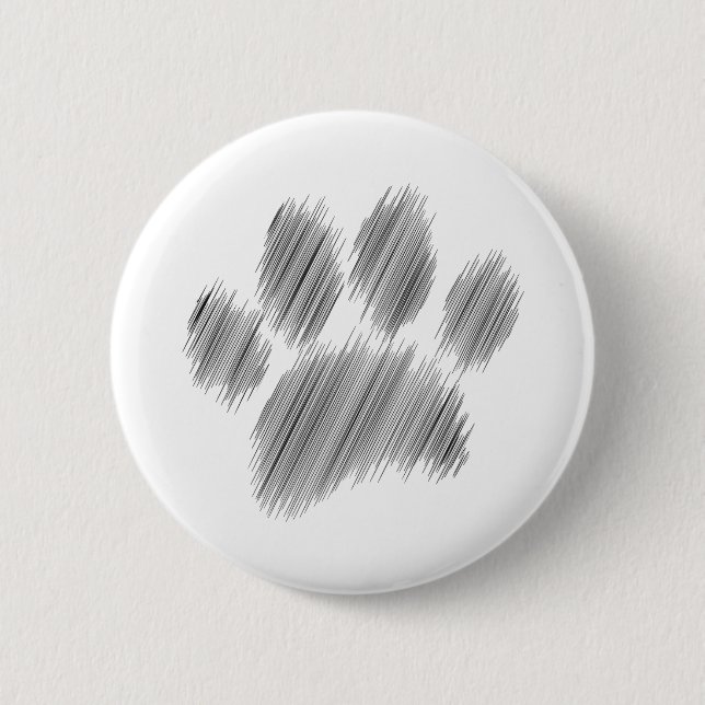Pencil Sketched Dog Paw Digital Art 6 Cm Round Badge (Front)
