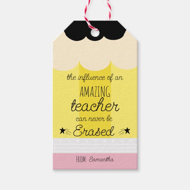 Pencil Teacher Appreciation Gift Tags (Front)